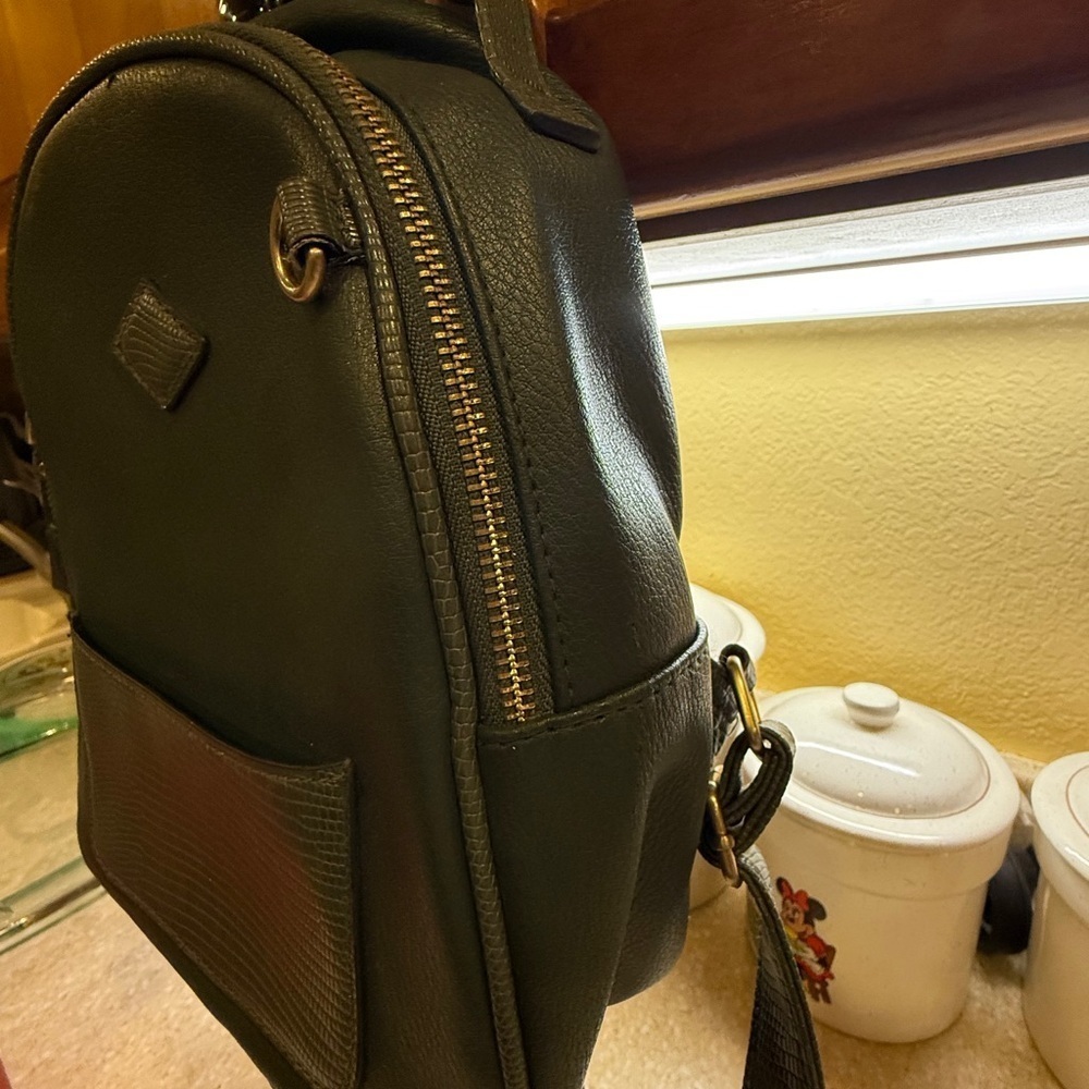Olive Green Mini Backpack Women’s Bag Purse - Picture 2 of 13